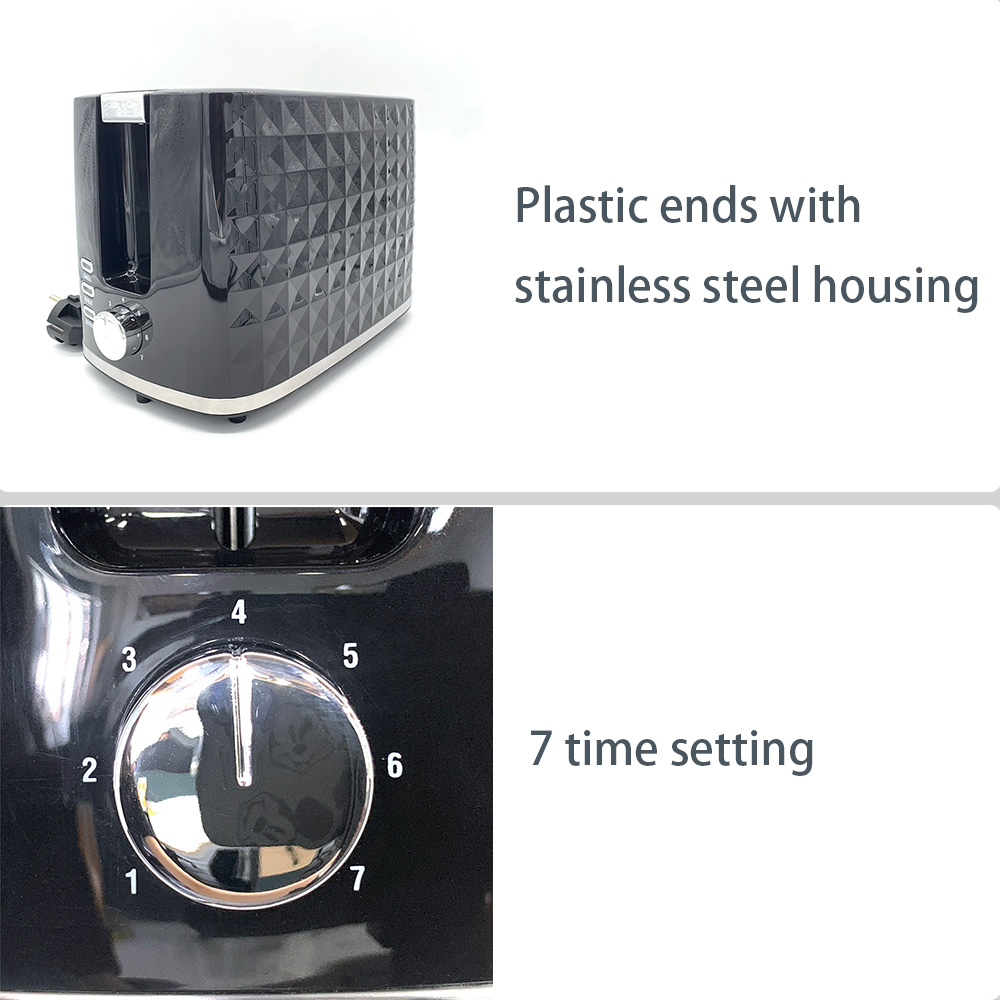 2023 popular Kitchen Fashion 2 Slice Stainless Steel Defrost Function Toaster oven Kitchen Appliances Toaster Machine
