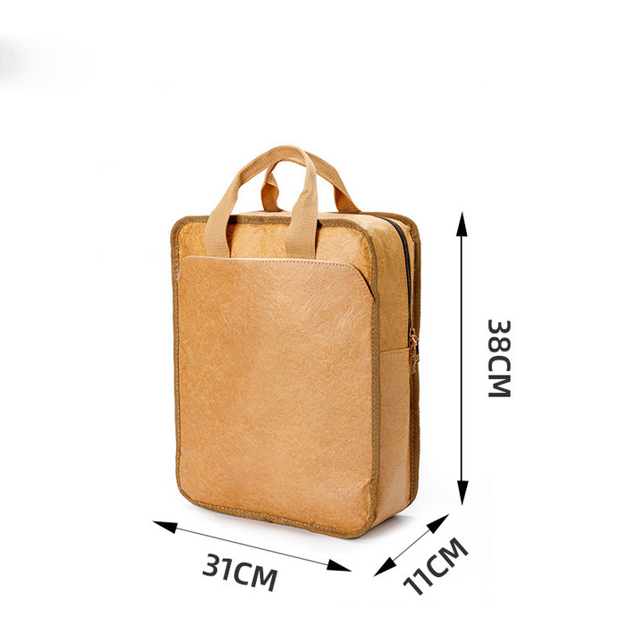 Washable Kraft Paper DuPont Handheld Retro Waterproof Lightweight Environmental Friendly Style Unique Backpack