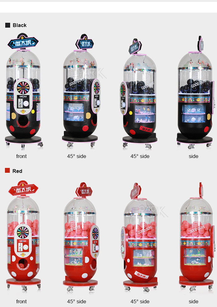 Coin Operated Colorful Capsule Machine Gacha Game Gashapon Machine With Light