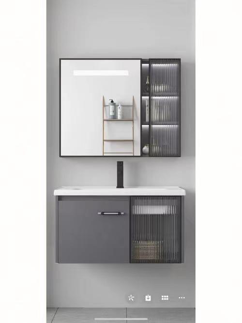 Aluminum Defogger LED Illuminated Mirrored Cabinet for Stylish Bathroom Vanity Combo