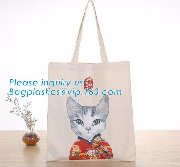 Lady Fashion Cotton Canvas Bag Rope Handle Tote Shopping Bag for Girls,printed