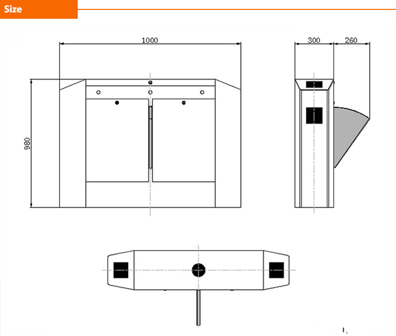 Good Quality 304 Stainless Steel Barrier Turnstile Access Control System Auto Bridge Flap Turnstile Optional Fingerprint Reader