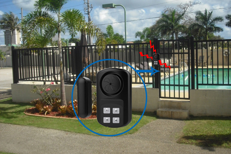 Waterproof IP67 Magnetic Door Window Alarm Tele Control Swimming Pool Door Sensor Alarm