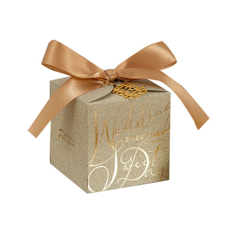 Wholesale Luxury Gold and Silver Card Logo Food Packaging Box Custom Color Wedding Candy Chocolate