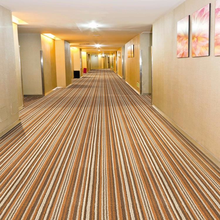 Colorful stripe loop pile pattern exhibition hall carpet