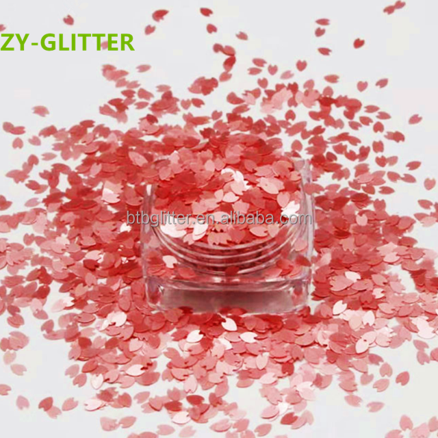Die Cutting Printing Matte Shaped Glitter Poly Flower Petals Glitter Shape Perfect for Wedding Table Decorations