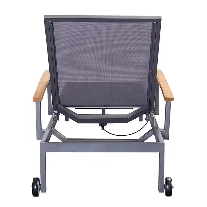 Iron Outdoor Furniture Patio Beach Sunbed Lounge Sea Sun Lounger Modern Style