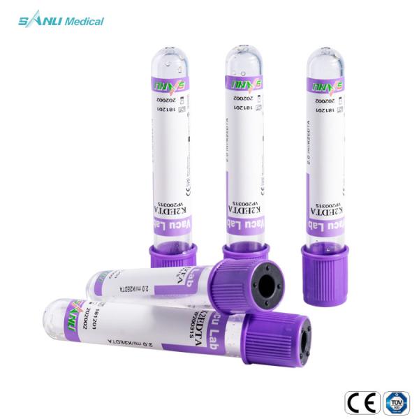 CE ISO Disposable Serum Blood Collection Tube Purple 2ml 3ml 4ml 5ml EDTA K2 K3