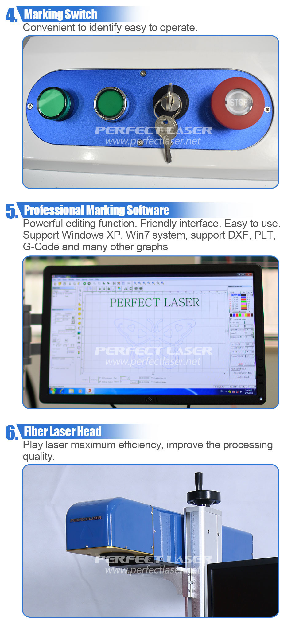 4 - 8 Position Shift Metal Laser Marker , Stainless Steel Laser Engraving Machine
