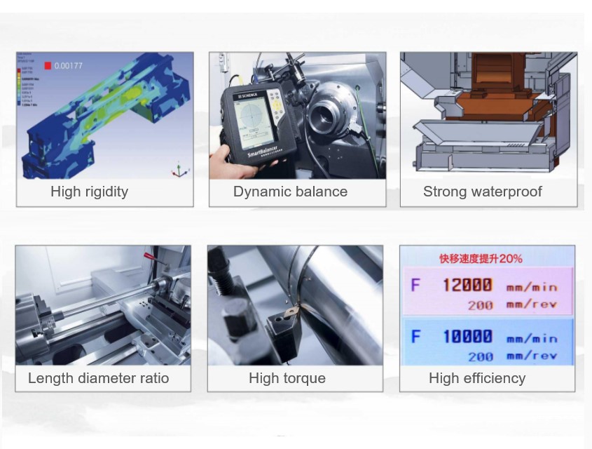 CAK80135 CNC Lathe Machines High Torque Metal Processing Machine