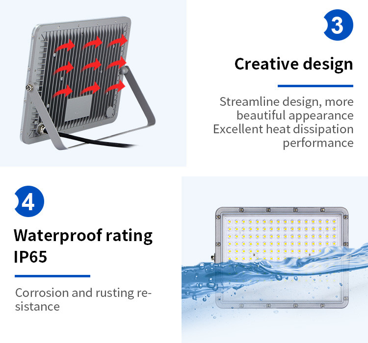 OEM ODM 9000LM 100w 150w 200w LED Flood Light IP65 Waterproof