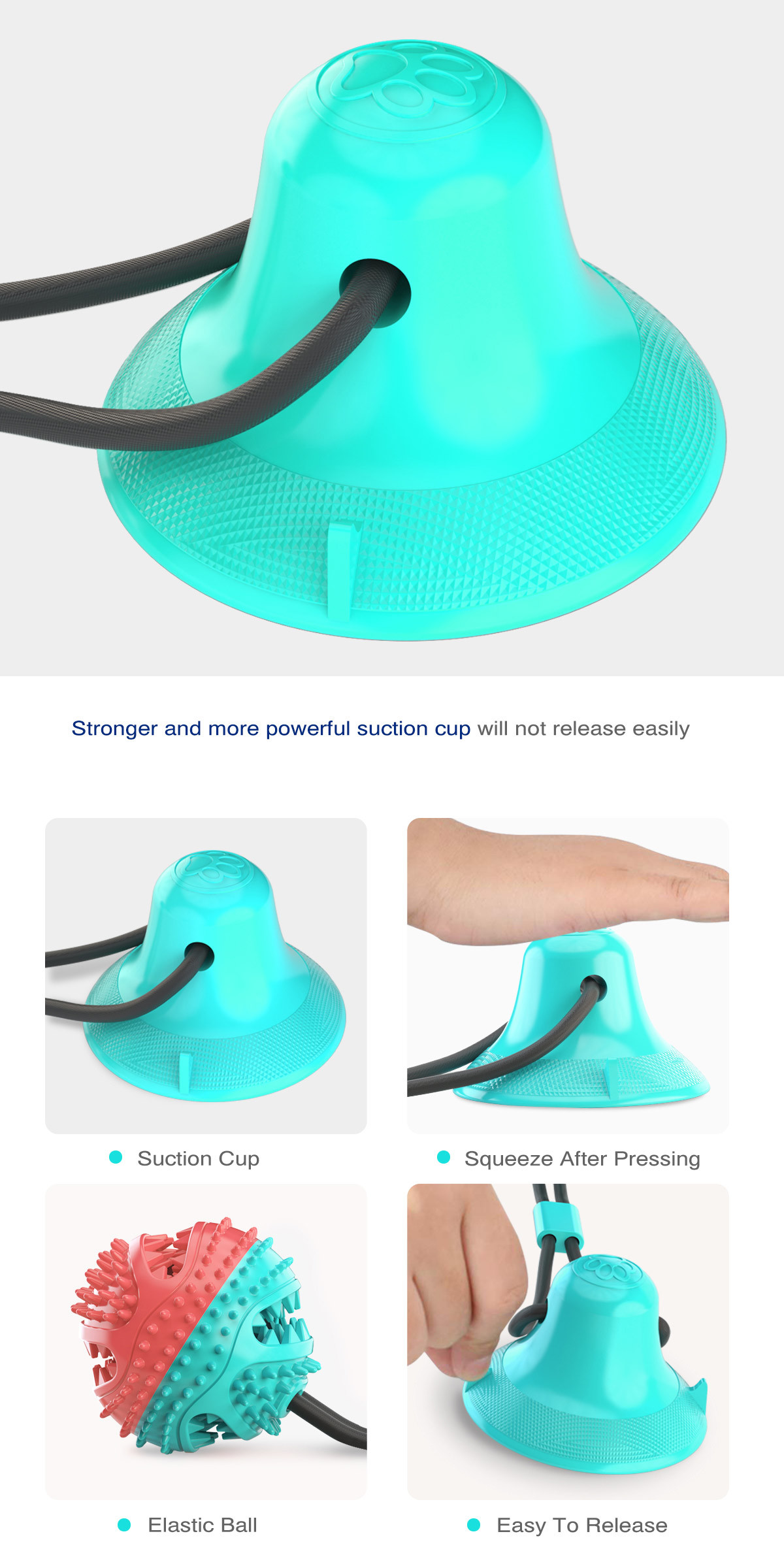 Dog Suction Cup Interactive Pet Toys Molar Anti Bite Training 400mm ODM