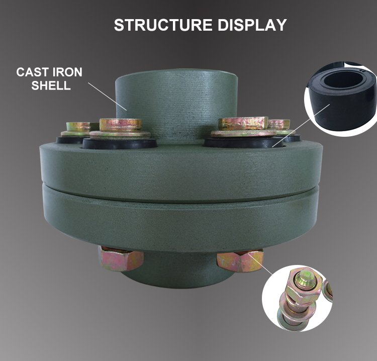 FCL Elastic Sleeve Pin Bush Coupling Cast Iron Gearbox Shaft Coupling