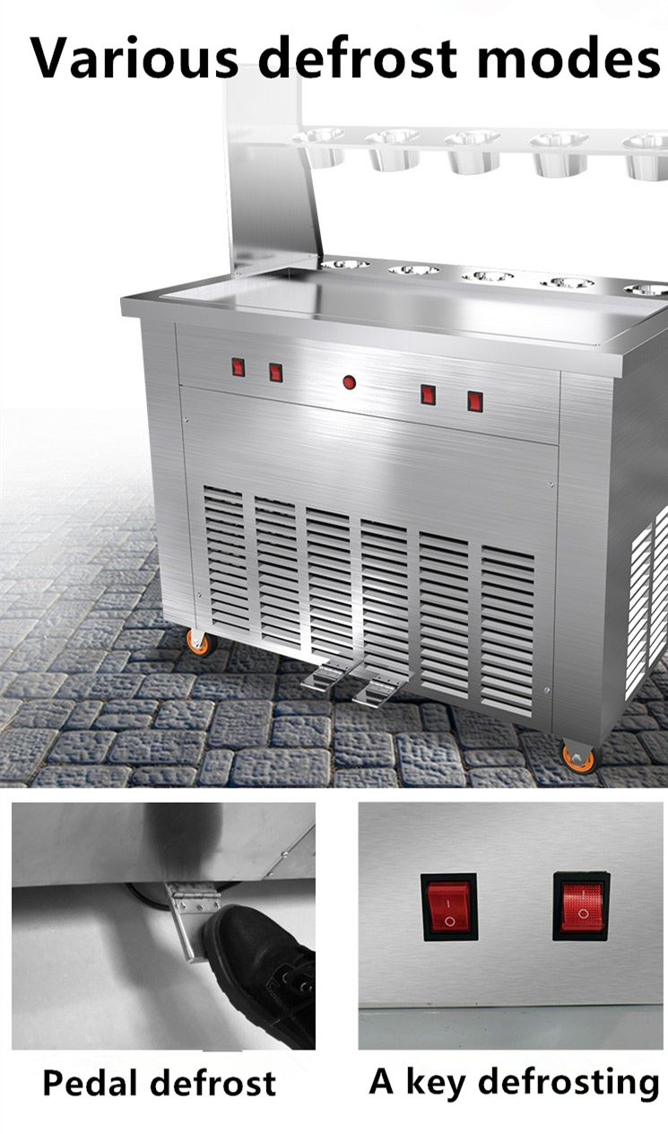 Ice Cream Roll Making Equipment with International Brands Compressor in Thailand