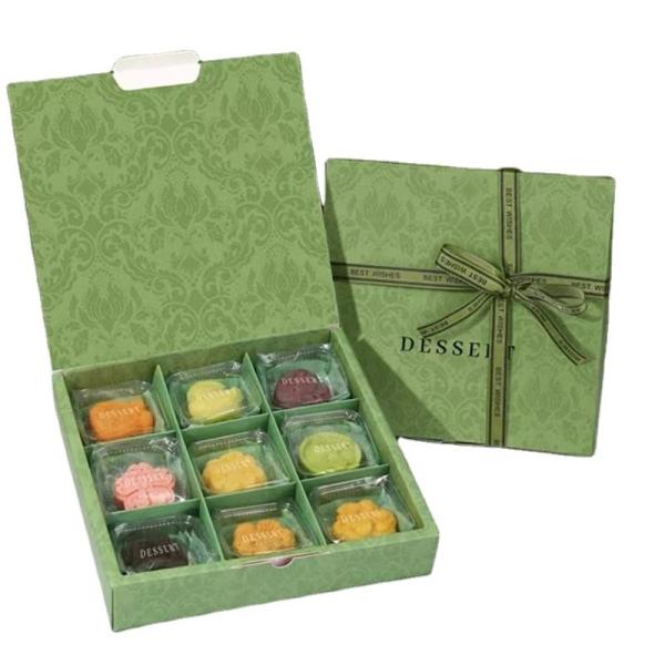 Luxury Foldable Christmas Macaron Gift Box Nine Palace Macaron Favor Boxes