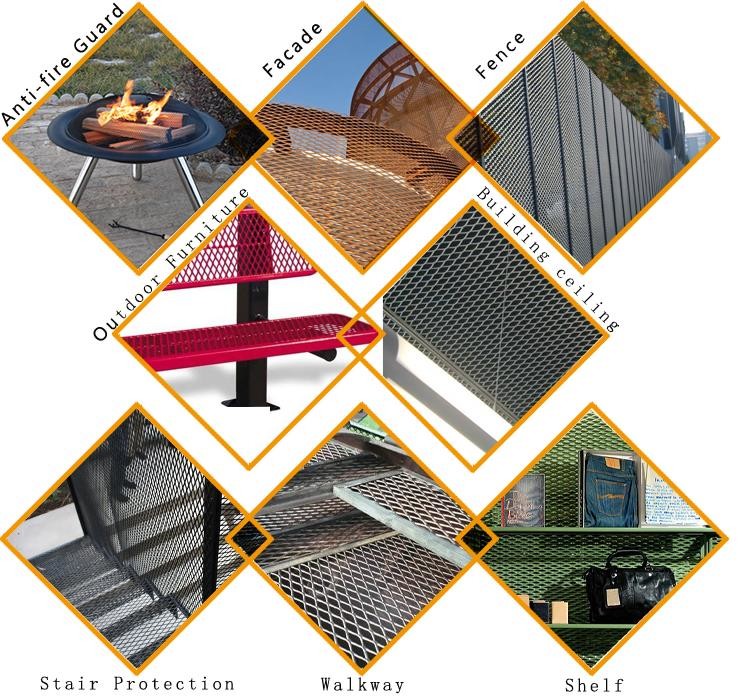 Durable Expanded Metal Screen Mesh Curtain Wall Aluminium 0.4-8mm Thickness
