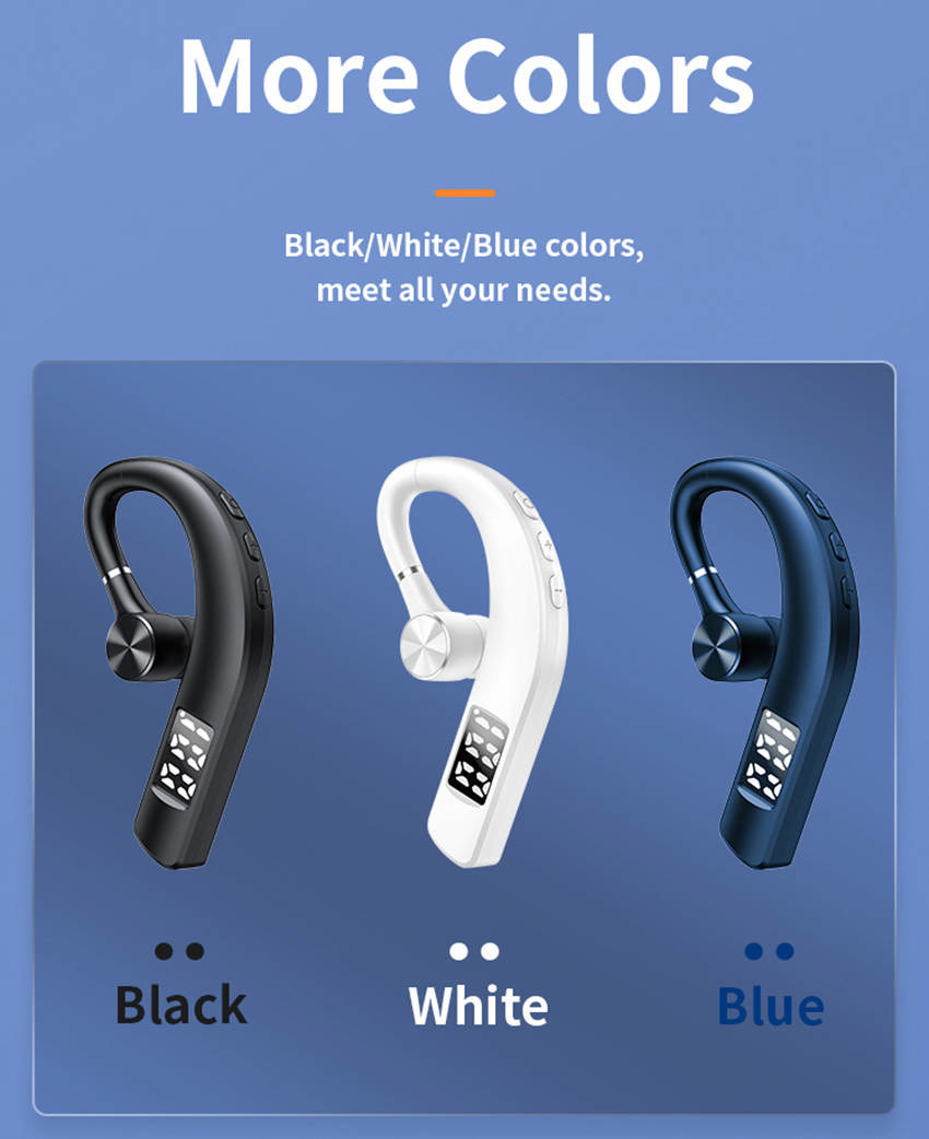 Bluetooth Earbuds With Mic CVC 6.0 Single Ear 0.5 Oz Light Weight For One Ear
