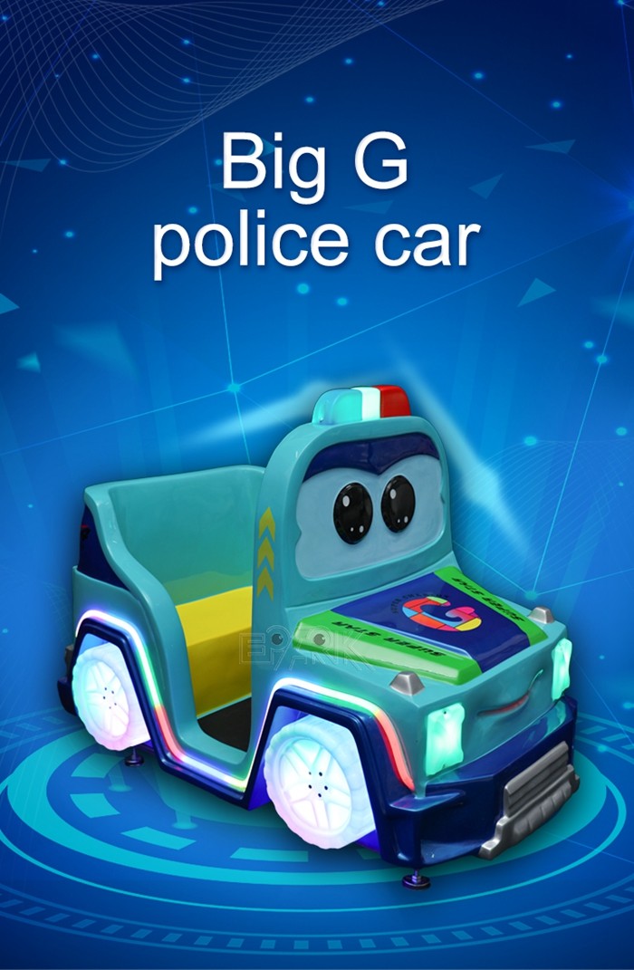 Fiber Glass coin Operated Amusement Rides Big G A Police Cartoon Car