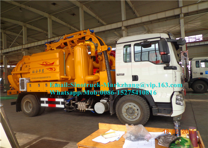 6000L High Pressure Special Purpose Truck / Sewage Suction Truck Multi Functional Combined