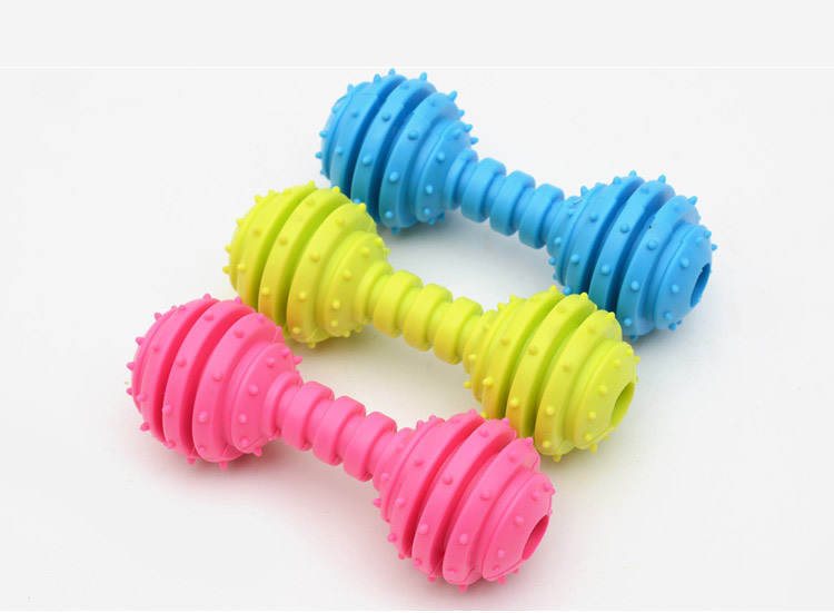 Dog Chew Toy Bone Shape TPR Pet Dog Toy Barbell Stocked for Your Furry Friend
