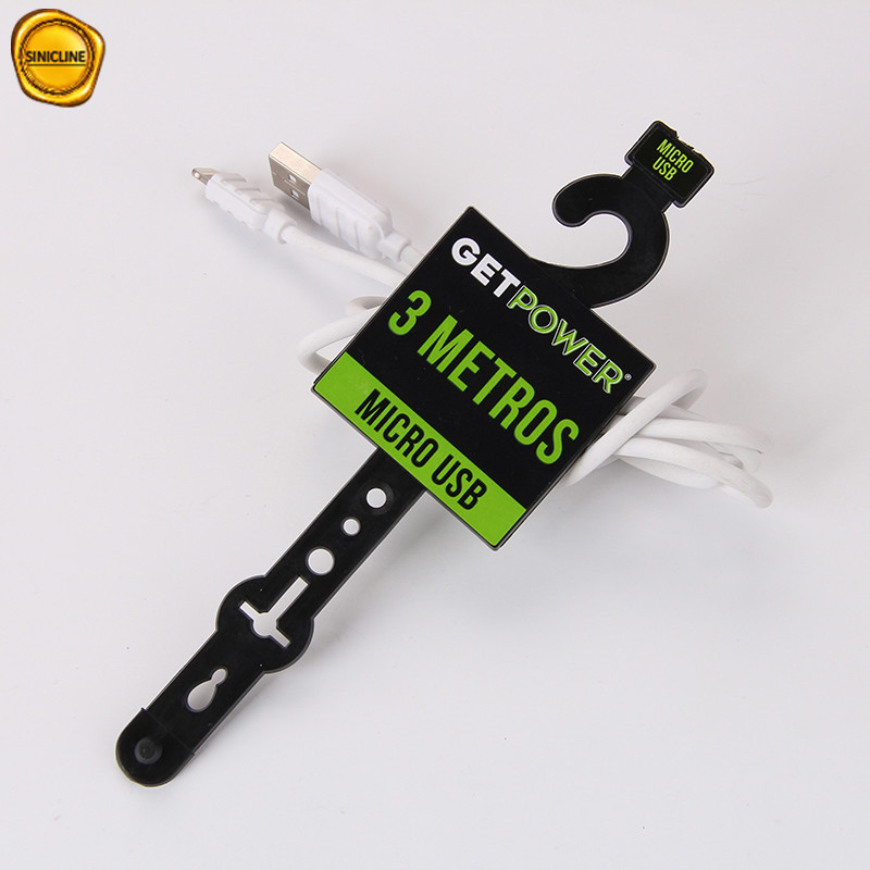 Silk Printing Fashion Black Plastic Belt Hook 45mmx155mm