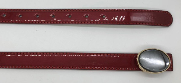 Pearl Patent Womens Dressy Belts , Leather Womens Belts With Crystal Plate Buckle