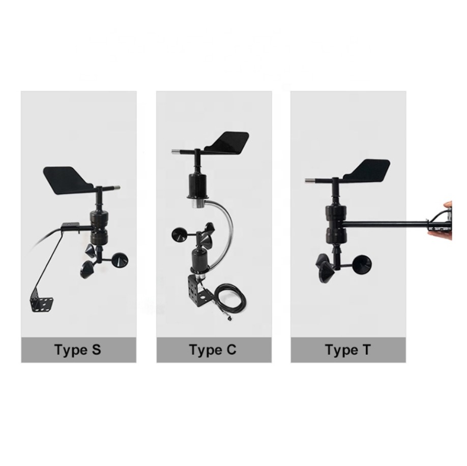 IP64 Protection level BGT DC 5V 0-5V T Type anemometers and vanes for Weather Station