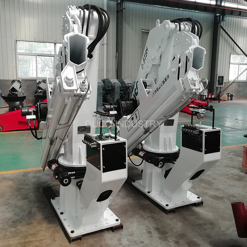 Space Save Foldable Telescopic Offshore Pedestal Crane Knuckle Boom 0.6t 8m