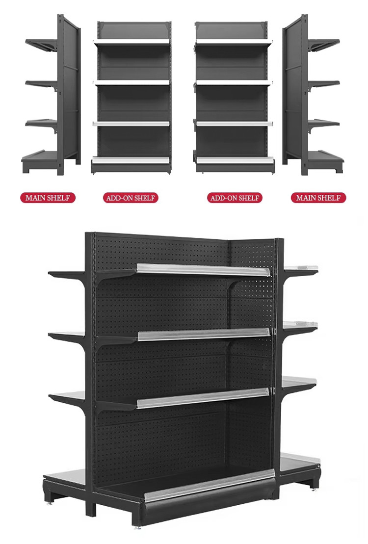 Modern Supermarket Rack System Durable Customizable Options