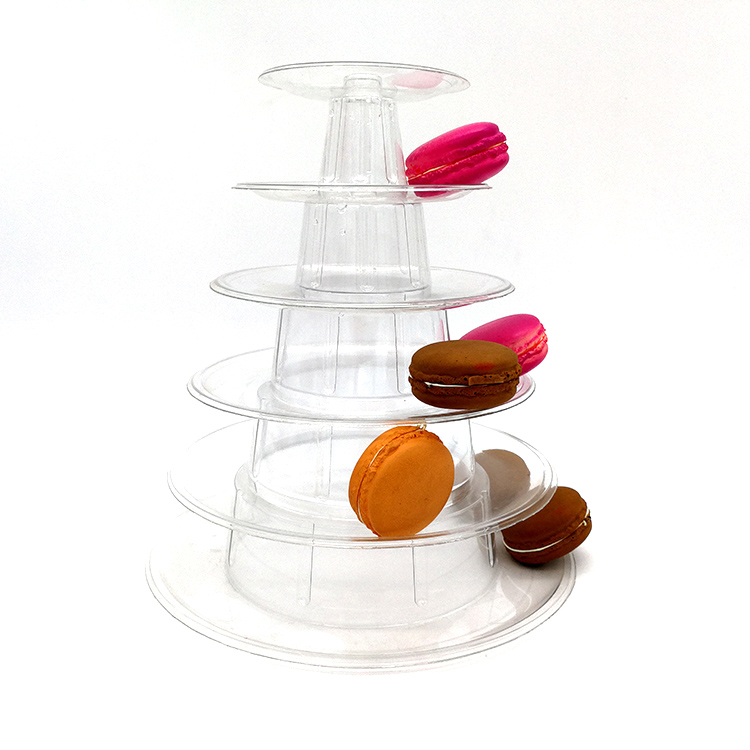 6 tiers macaron stands used on wedding or party without acrylic