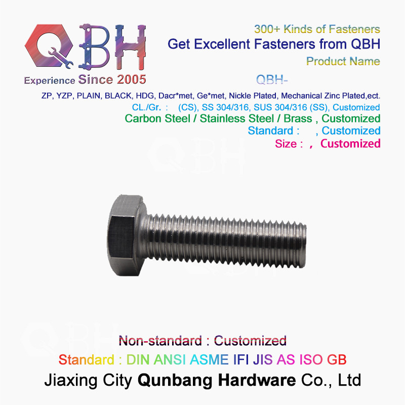 ANSI 304 Stainless Steel Hex Bolt M3 - M20 Size Customized specifications