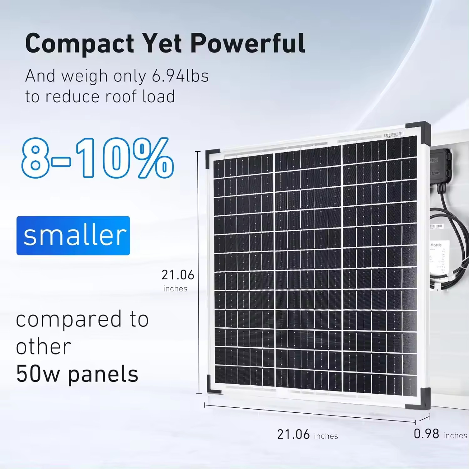 50W PERC High-Performance Silver Power Mono Solar Panel Battery Cell PV Module Charging Kit For Camp Rv Solar Caravan