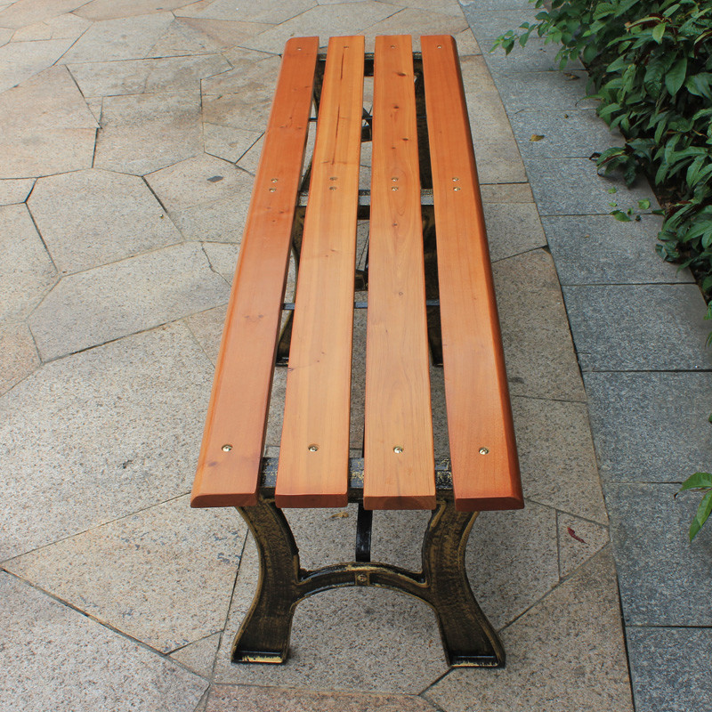 Bao Tuo outdoor thickening of cast iron park chairs lounge chairs red 1.5 meters BTC-041