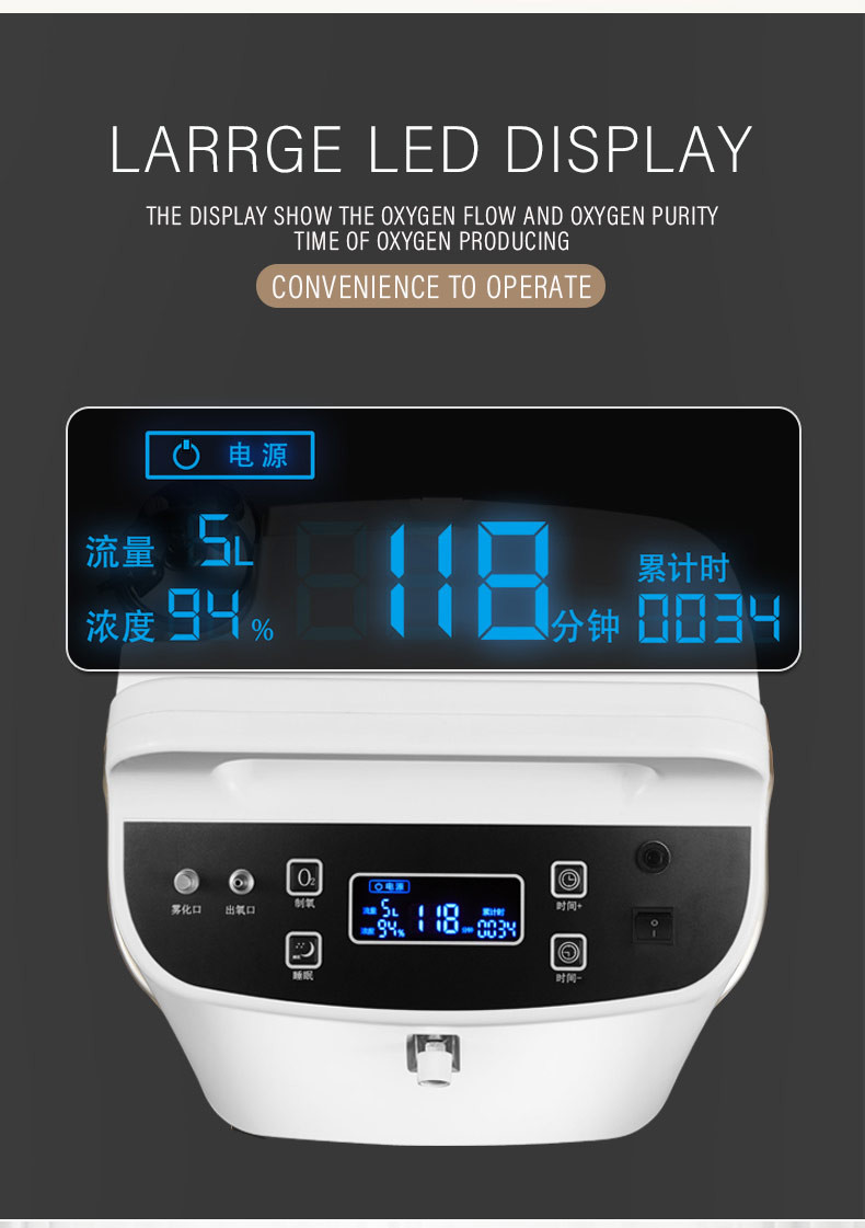 350W 5L Oxygen Concentrator For Home Cooper Compressor 55DB