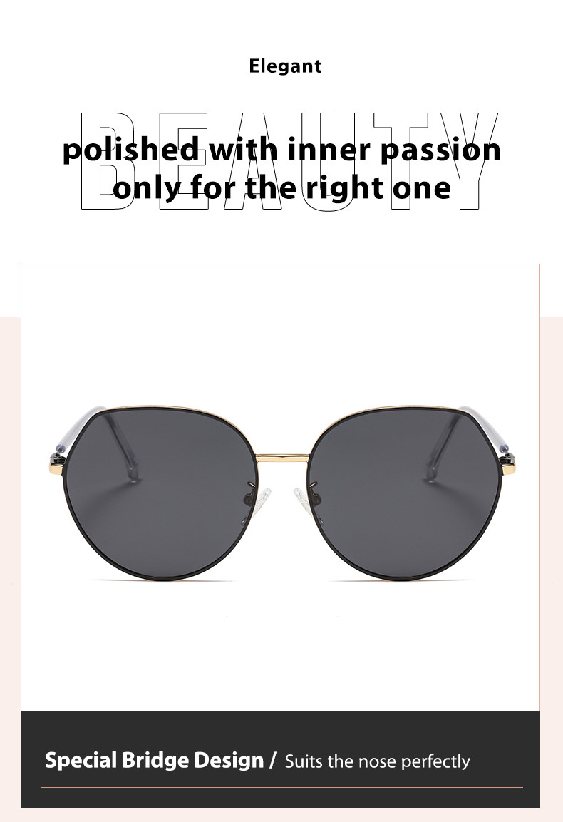 UV Protection Round Metal Sunglasses Women'S Simple Type OEM