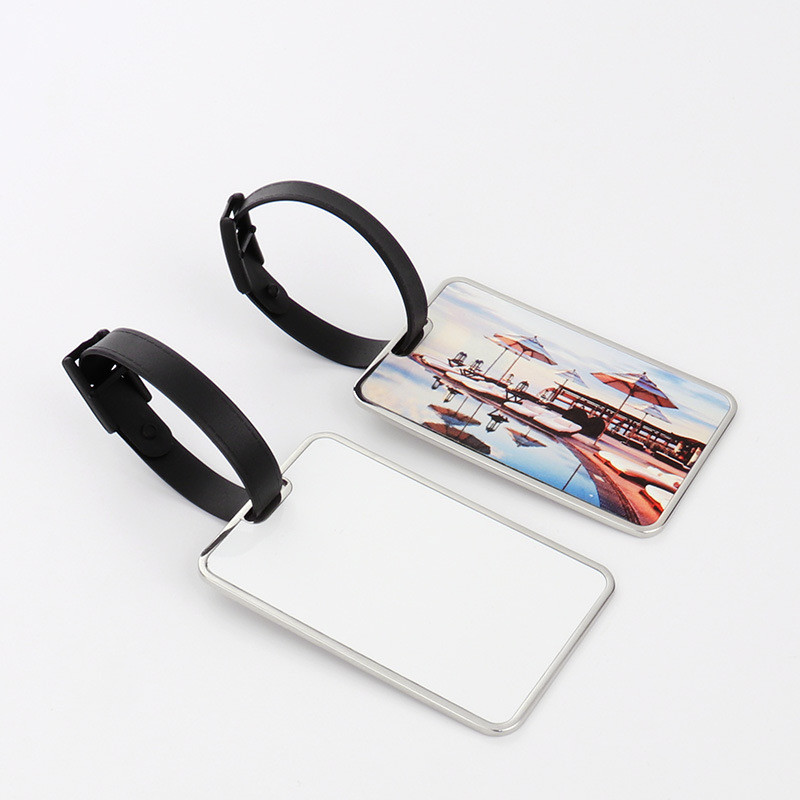 Customized Metal Sublimation Luggage Tag For Heat Transfer Photos Printing
