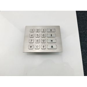 IP65 vandal resistance stainless steel illuminated keypad with 16 keys