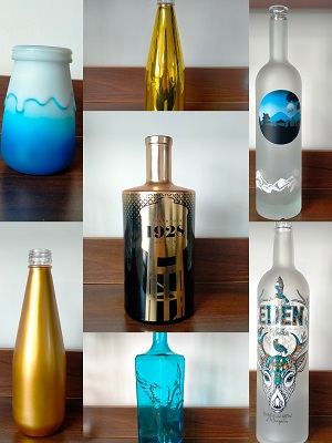 Industrial Beverage 50ml Flat Square Glass Diffuser Bottle with Rattan Dried Flower