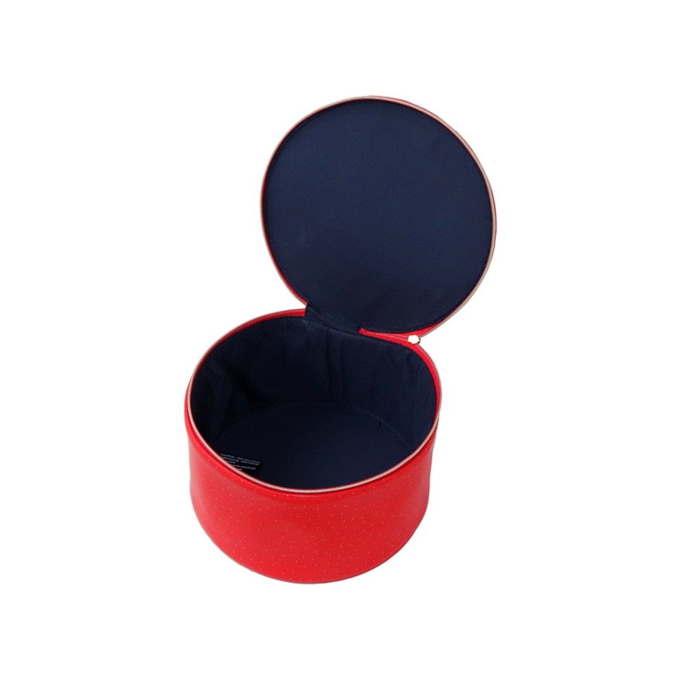 Cylindrical Leather Vanity Case