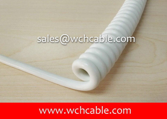 UL20866 Industry Connection Curly Cable PUR Jacket Rated 80C 300V