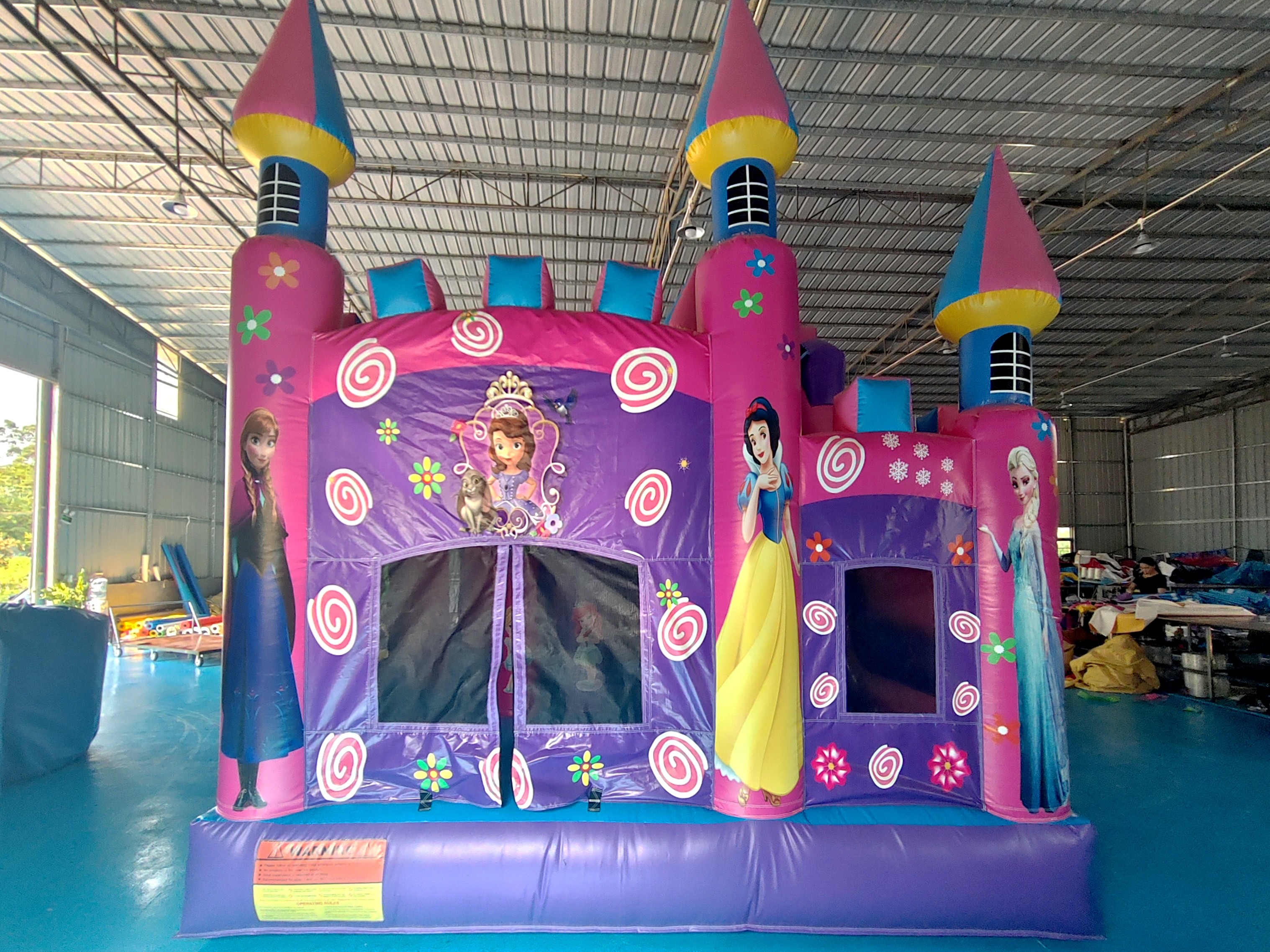 Commercial New Design Inflatable Castle Disney Princess Cartoon Inflatable Bouncy House With Slide Funny Jumping House