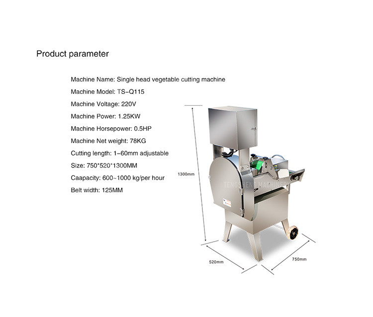 Celery Chinese Cabbage Vegetable Processing Machine Single Head Tengsheng