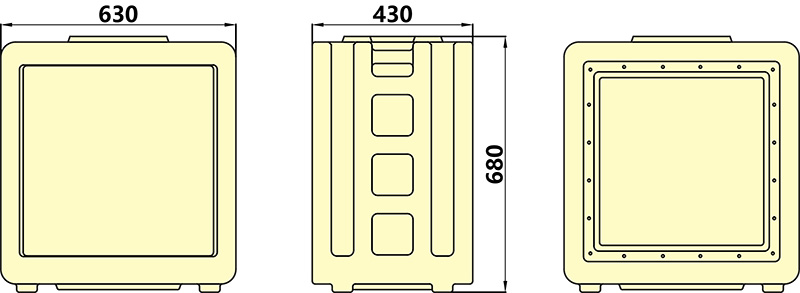 Syntax MD4 Three Phase 125A IP67 Waterproof HDPE Power Distro With Schneider Breakers And PowerSyntax Industrial Plugs and Sockets 630x430x900mm