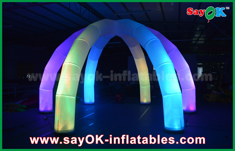 Arch For Wedding DIA 5m LED Light Archway Inflatable Arch With 6 Legs Multicolor Nylon Cloth