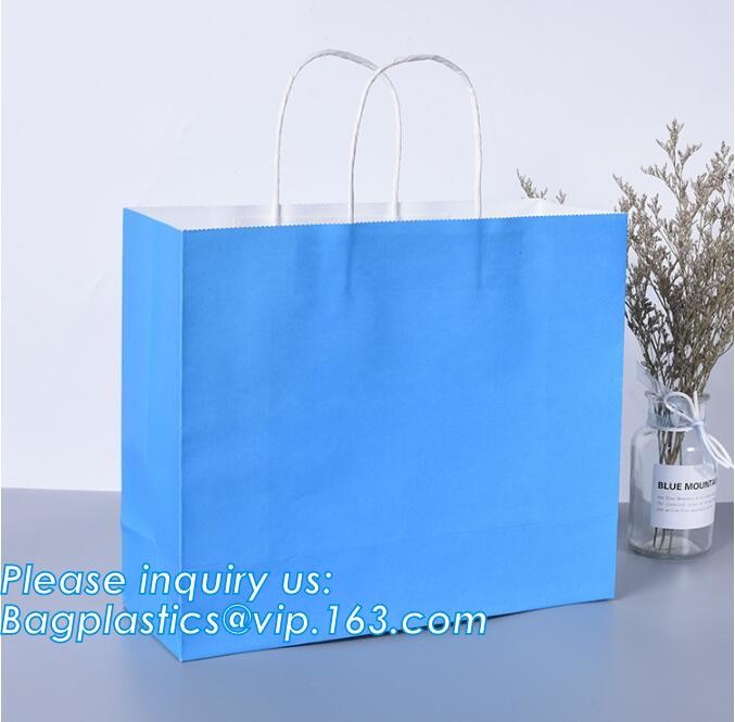 Customized Red Printed Kraft Paper Shopping Bag with Ribbon Handles and Bowknot,Kraft Paper Shopping Bag with Kinds off
