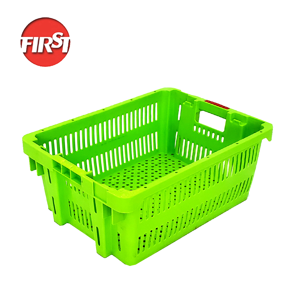 Green Plastic Crate For Reusable Egg Transport Storage Solutions Industrial Collapsible
