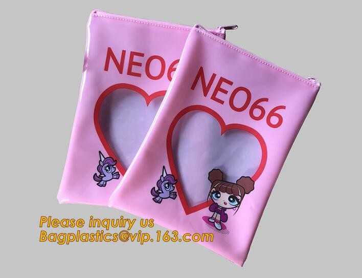 Plastic Bag OEM Custom PVC Loop Handle Image Printed Plastic Shopping Bag,Promotional Clear Waterproof Plastic Cosmetic
