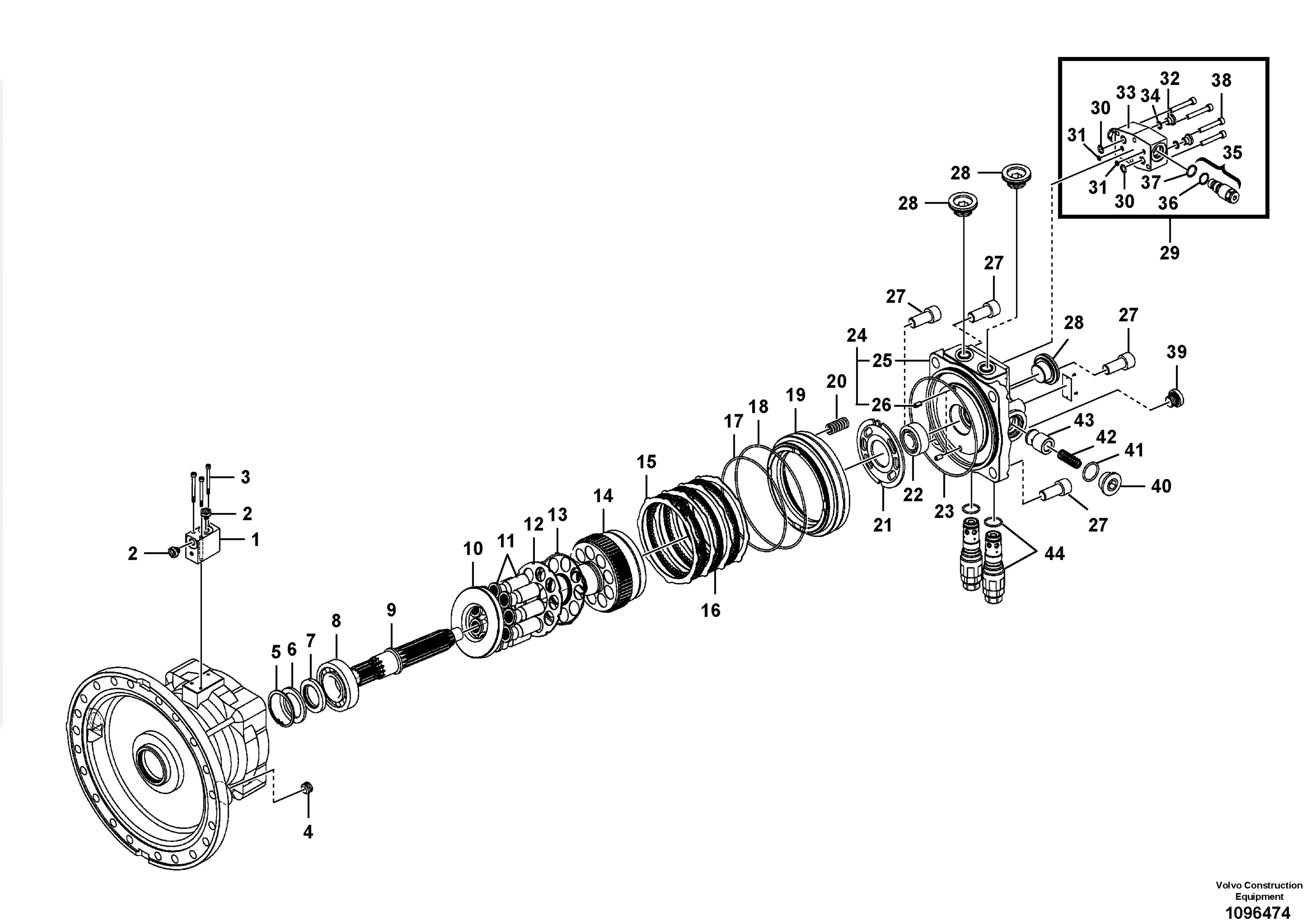 TGFQ EC350 Excavator Swing Drive device For Vol-vo Spare Parts