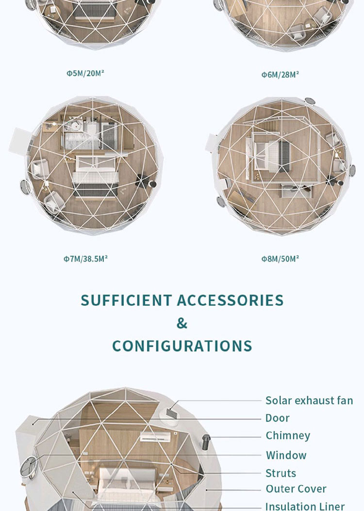 Waterproof Inflatable Dome Tent House Customized 6m Geodesic Dome Tent
