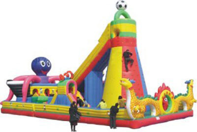 EN14960 Tarpaulin Blow Up Amusement Park Customized Inflatable Theme Park